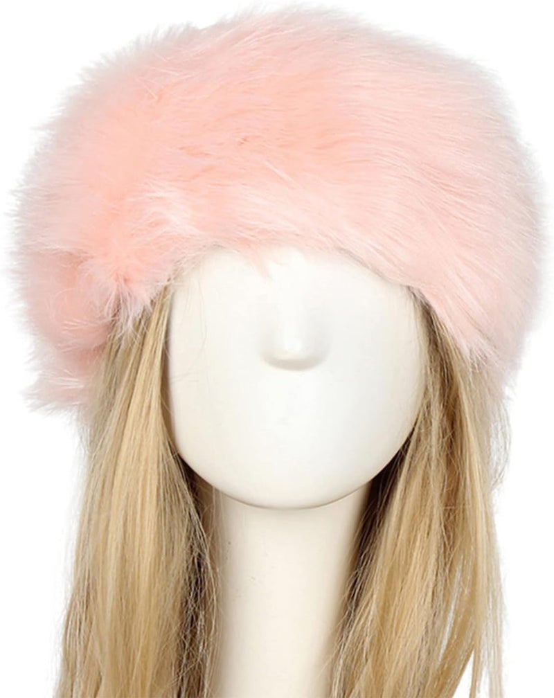 PMIYS Womens Faux Fur Hat Winter Russian Hats Warm Skiing Hat Fluffy Earmuff Hat - Image 4